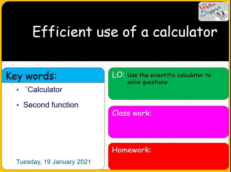 Maths KS3 – 1.02.5 Efficient use of a calculator