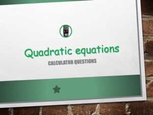Maths IGCSE Topic 02.10: Quadratic equations - (0607)