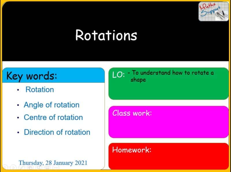 Maths KS3 – 3.02.1 Transformations - Rotations