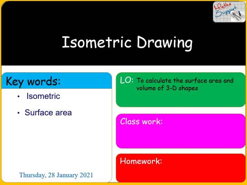 Maths KS3 – 3.06.2 Isometric drawing