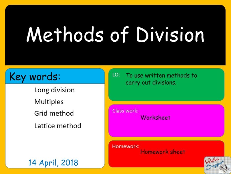 Maths KS3 – 1.02.4 Methods  of  division.