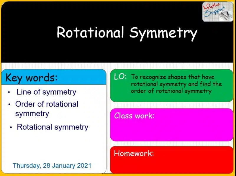 Maths KS3 – 3.05.1 Rotational symmetry