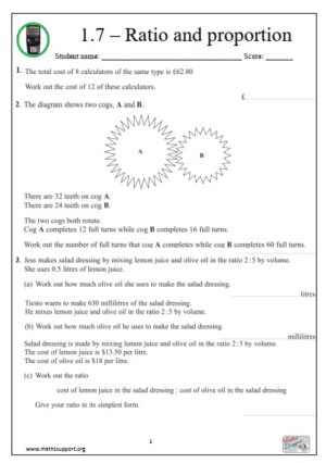 Edexcel 1.7 Ratio and proportion - Revision Guide
