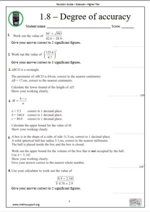 Edexcel 1.8 Degree of accuracy - Revision Guide