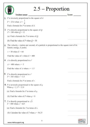 Edexcel 2.5 Proportion - Revision Guide