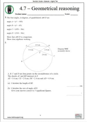 Edexcel 4.7 Geometrical reasoning - Revision Guide