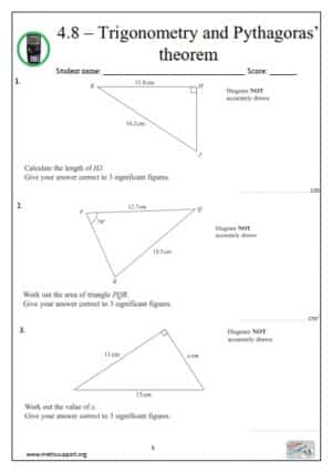 Edexcel 4.8 Trigonometry and Pythagoras Theorem - Revision Guide