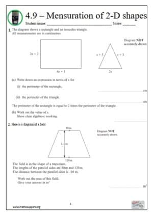 Edexcel 4.9 Mensuration of 2-D shapes - Revision Guide