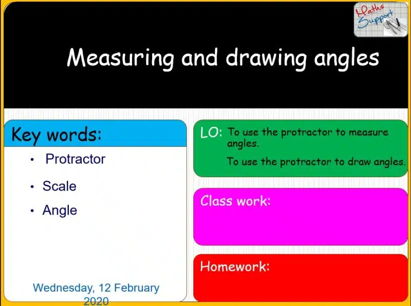 Maths KS3 – 3.01.1 Measuring and drawing angles