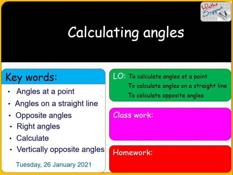 Maths KS3 – 3.01.2 Calculating angles