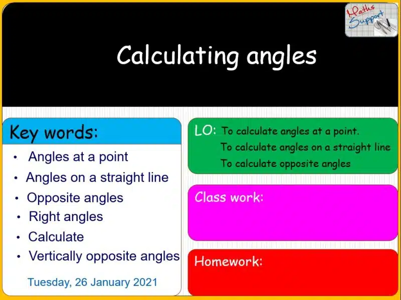 Maths KS3 – 3.01.2 Calculating angles