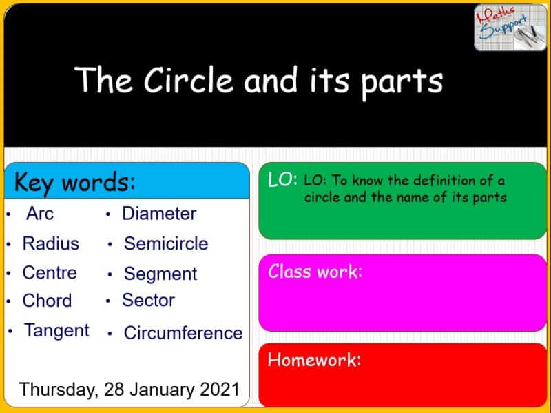 Maths KS3 – 3.03.0 Circle definitions
