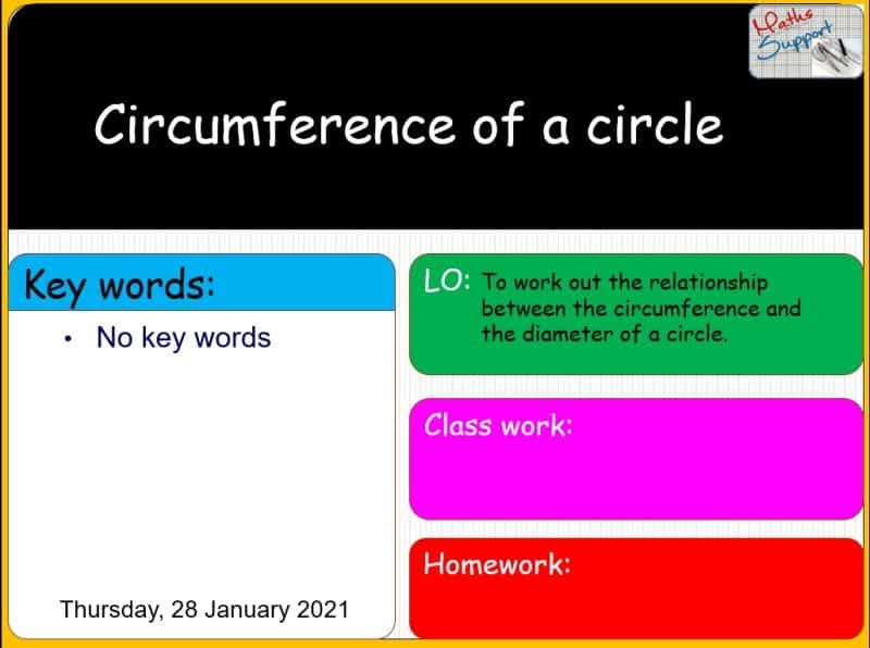 Maths KS3 – 3.03.1 Circumference