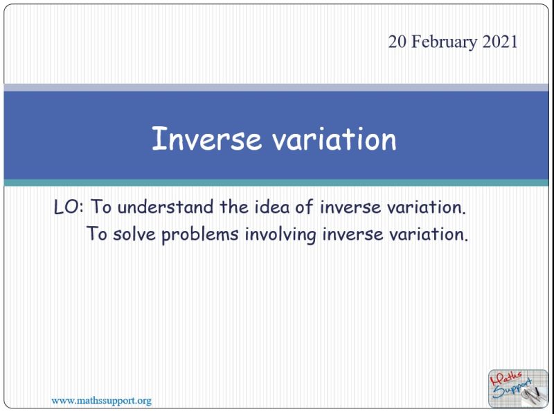 Maths  IGCSE  E2.13.2  Inverse  variation