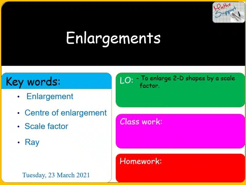 Maths KS3 – 3.02.2 Transformations - Enlargements