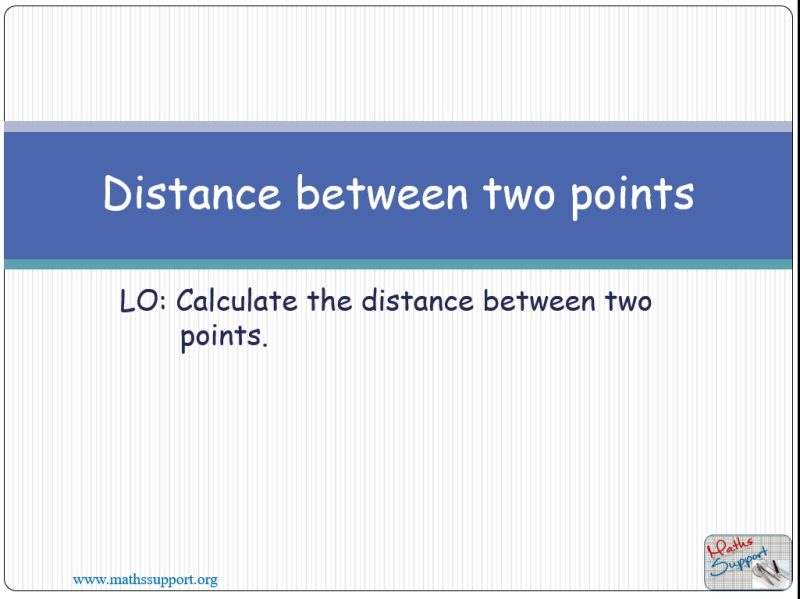 Maths IGCSE E4.2 Distance between two points