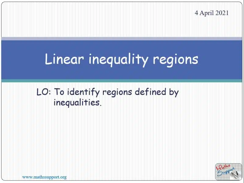 Maths IGCSE E4.7 Linear inequality regions