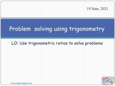 Problem solving using trigonometry
