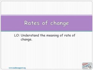Maths AP 2.01 Rate of change