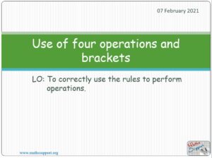 Maths IGCSE C1.2 Four operations and brackets