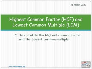 Maths IGCSE C1.3 Common Factors and Common Multiples