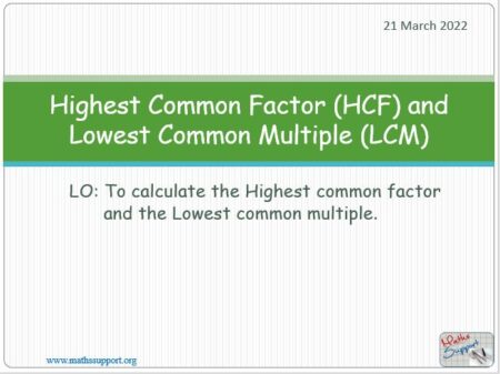 Maths IGCSE C1.3 Common Factors and Common Multiples