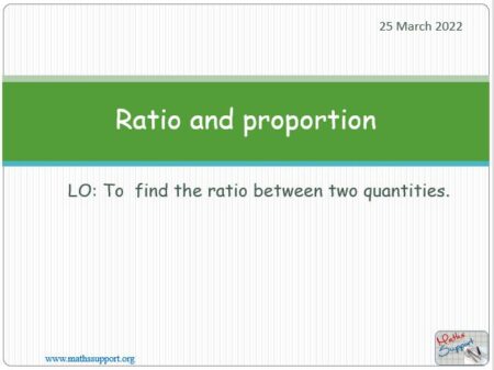 Maths IGCSE C1.5 Ratio and proportion