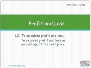 Maths IGCSE C1.81 Profit and loss
