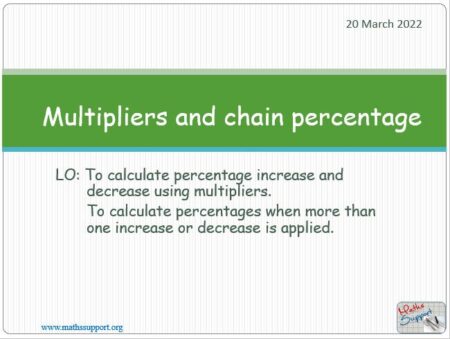 Maths IGCSE C1.83 Multipliers and chain percentage
