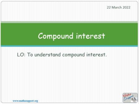Maths IGCSE C1.84 Compound interest