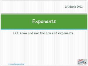 Maths IGCSE C1.9 Laws of exponents