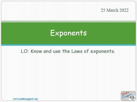 Maths IGCSE C1.9 Laws of exponents