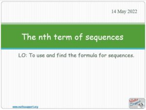 Maths IGCSE 2.12.1 The nth term of a sequence