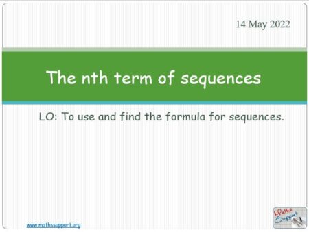 Maths IGCSE 2.12.1 The nth term of a sequence