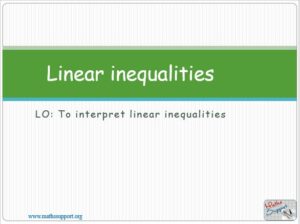 Maths IGCSE C2.1 Linear inequalities