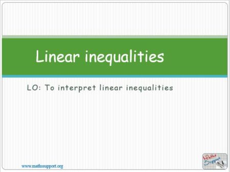 Maths IGCSE C2.1 Linear inequalities