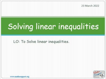 Maths IGCSE C2.2 Solving linear inequalities