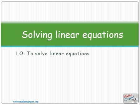 Maths IGCSE C2.3 Solution of linear equations