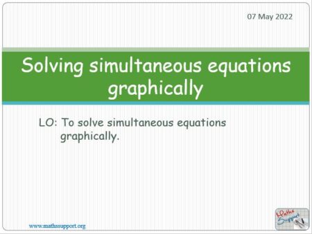 Maths IGCSE C2.6.0 Solving simultaneous eq. Graphs solution