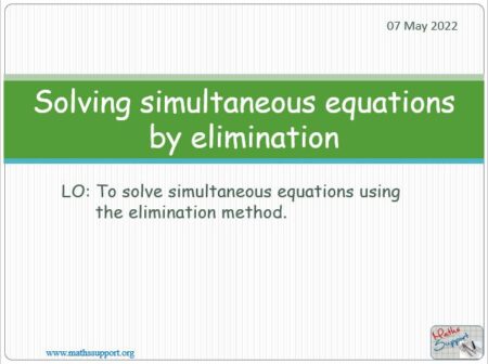 Maths IGCSE C2.6.3 Solve simultaneous equat. by elimination
