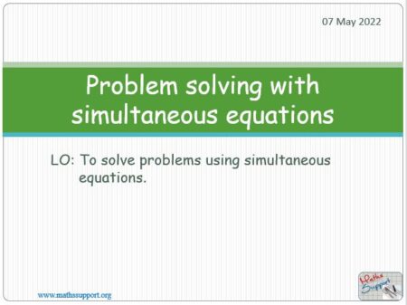 Maths IGCSE C2.6.4 Problem solving: simultaneous equations