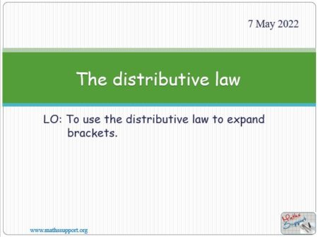 Maths IGCSE C2.7.0 Expanding brackets: The distributive law