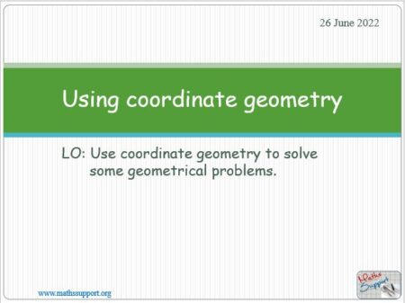 Maths IGCSE 4.51 Using coordinate geometry