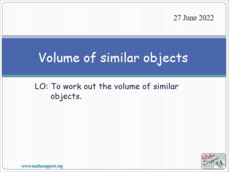 Maths IGCSE E5.5.2 Volume of similar objects
