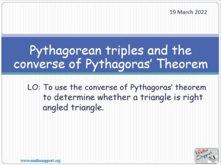 Maths IGCSE E5.6.1 The converse of Pythagoras' theorem