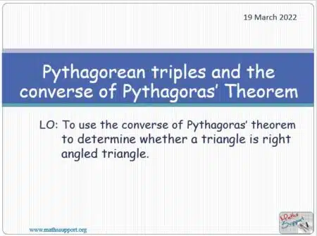 Maths IGCSE E5.6.1 The converse of Pythagoras' theorem