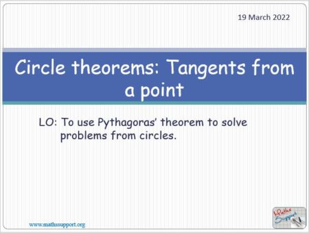 Maths IGCSE E5.7.1 Circle theorems: Tangent from a point