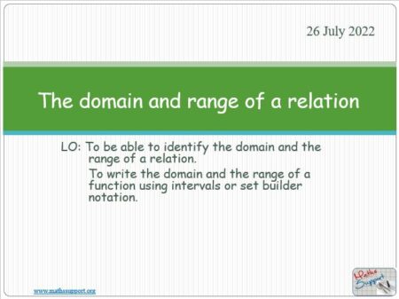 Maths IGCSE C3.1.2 Domain and range