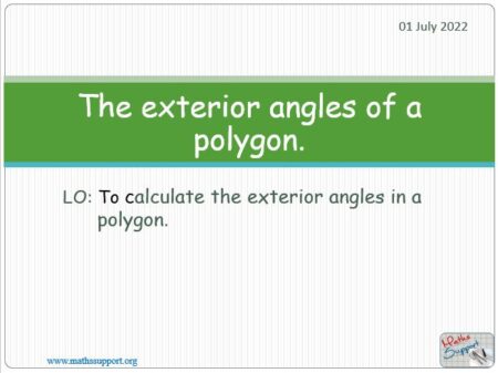 Maths IGCSE C5.4.5 Polygons, exterior angles