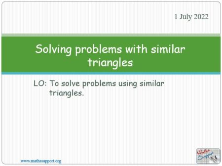 Maths IGCSE C5.53 Problems: similar triangles